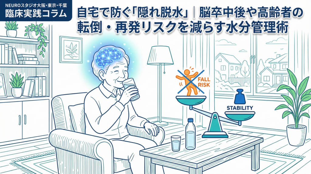 自宅で防ぐ「隠れ脱水」｜脳卒中後や高齢者の転倒・再発リスクを減らす水分管理術